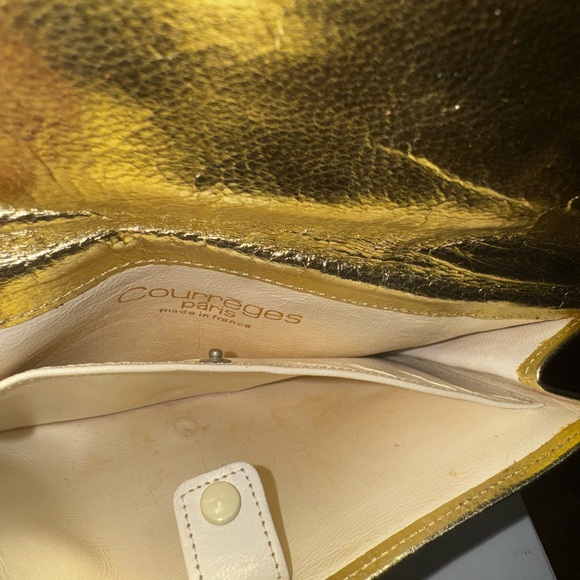Authentic vintage Courreges Paris small / mini purse gold - mint